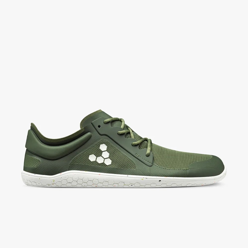 Vivobarefoot Primus Lite III Mens Trainers Olive UK ROFC